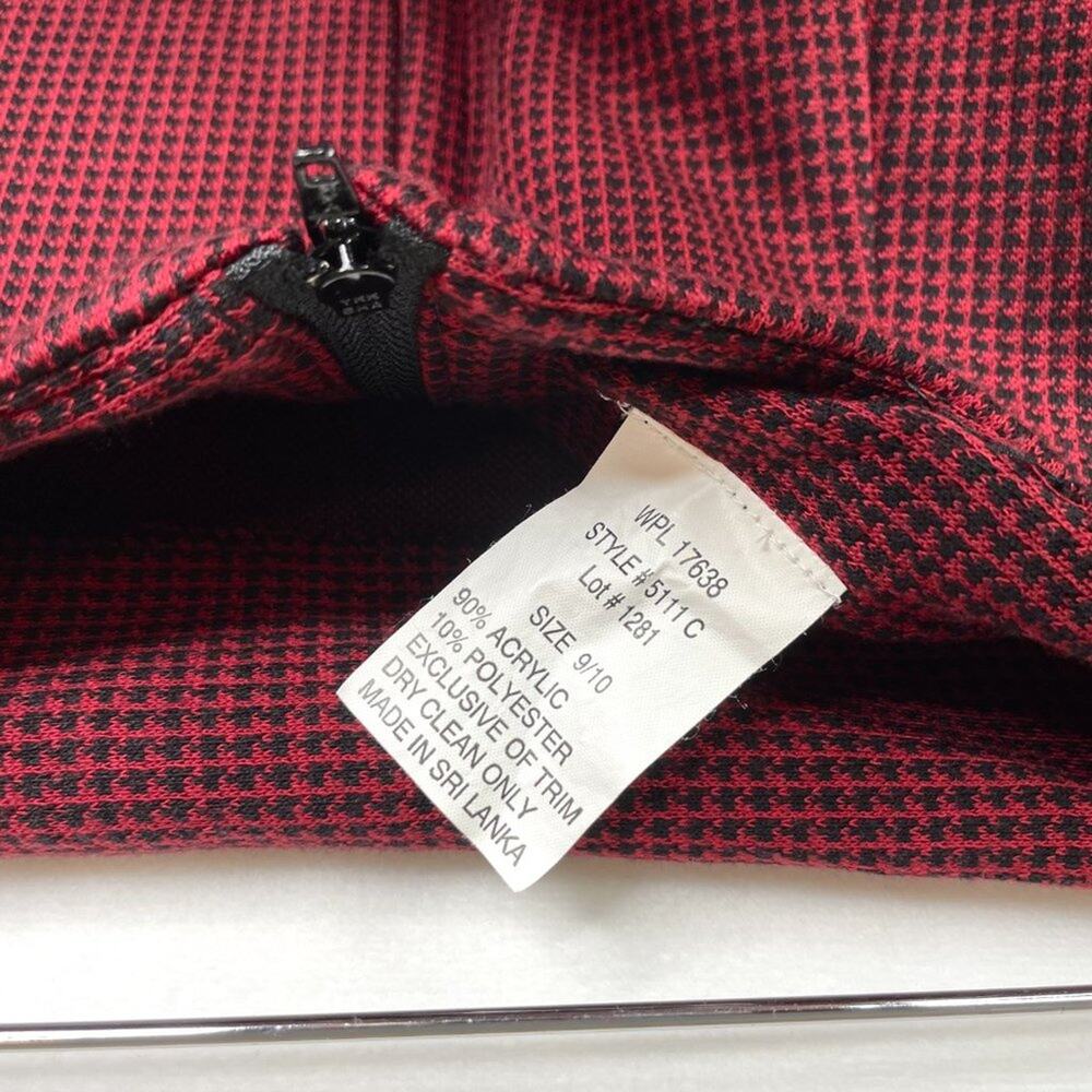 Vintage Jodi Michaels Red Houndstooth Skirt Suit Small - Picture 6 of 8